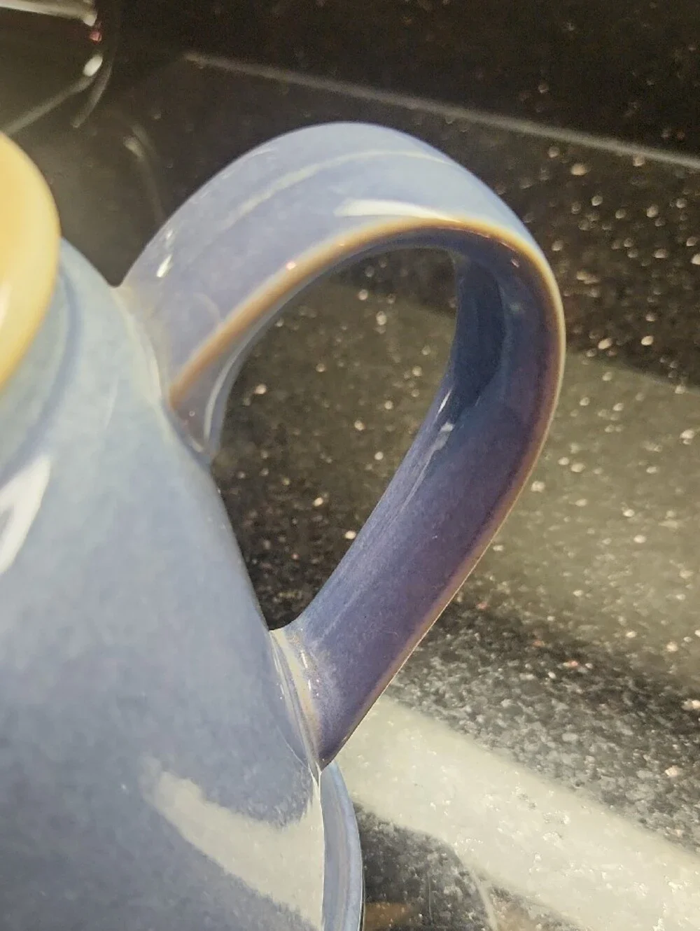 Denby Blue Teapot with Yellow Lid